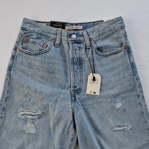 Levi's Ribcage Straight Jeans Hang Up Sz 27 - Picture 7 of 16